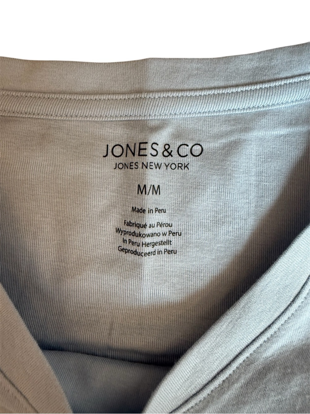 ✨NWT Jones New York Light Blue Boatneck 3/4 Sleeve Top, Size M - Picture 5 of 5